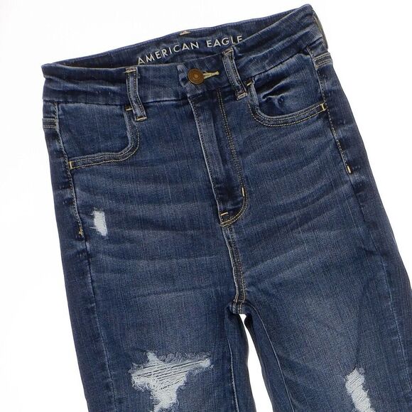 American Eagle Jeans Womens 0 Curvy Super Hi Rise Jegging Distressed 23 x 27.5 - Picture 6 of 11